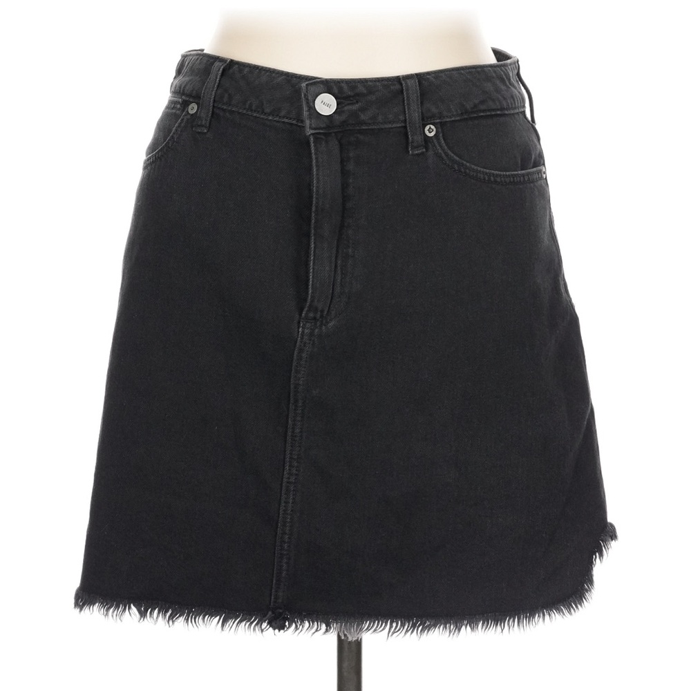 PAIGE Aideen High Waisted Black Denim Skirt